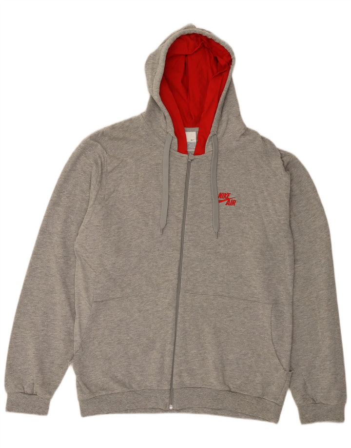 Nike - Sudadera con capucha y cremallera para hombre, talla grande, algodón gris