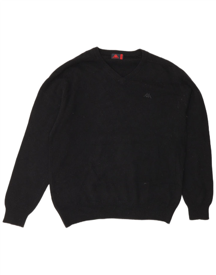 Kappa Jersey con Cuello en V para Hombre XL Lana Negra