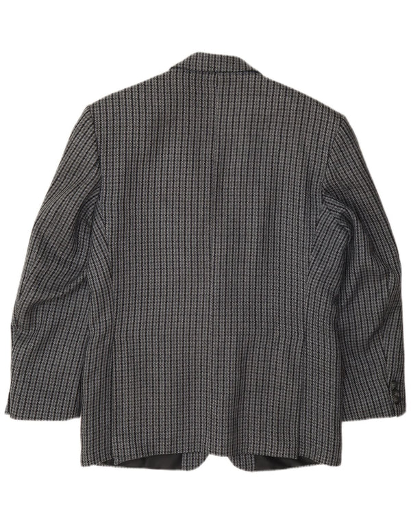 Kilmaine Chaqueta tipo blazer de 2 botones para hombre UK 38 Lana de pata de gallo gris medio