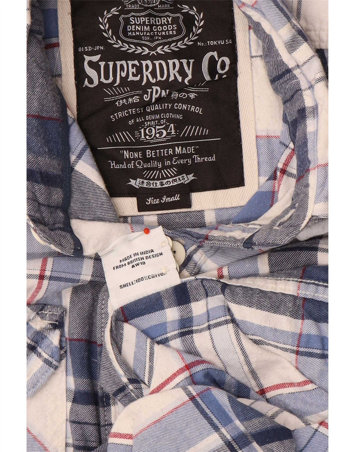 Superdry Camisa De Franela De Algodón A Cuadros Azul Pequeño