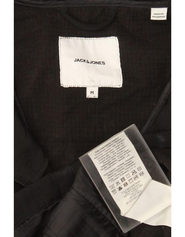Jack & Jones Chaqueta cortavientos con capucha para hombre UK 38 Medium Negro Poliéster