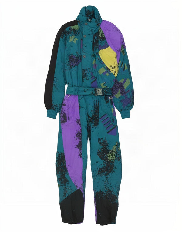 Mono de esquí vintage para hombre IT 50 poliamida con efecto tie-dye azul medio