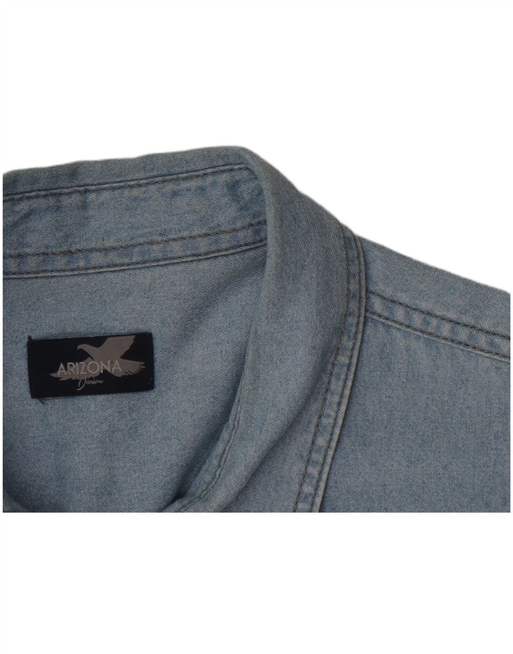 ARIZONA Camisa vaquera de manga corta para hombre azul grande