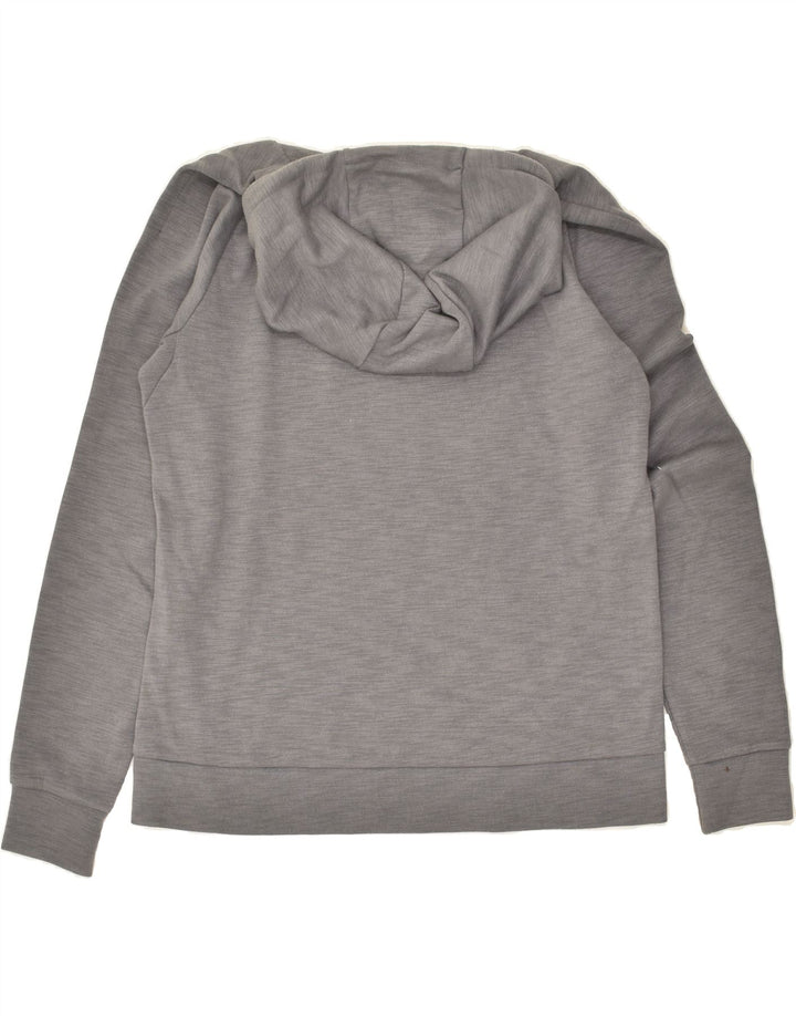 NIKE Womens Loose Fit Graphic Hoodie Jumper UK 14 Medium Grey Cotton | Vintage Nike | Thrift | Second-Hand Nike | Used Clothing | Messina Hembry 