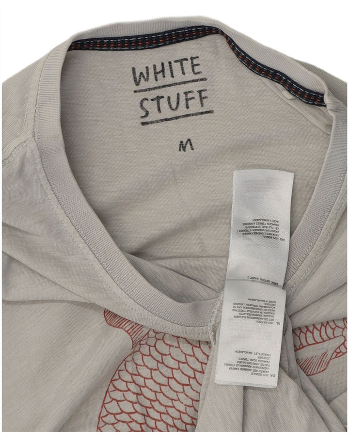 Camiseta gráfica para hombre de White Stuff, parte superior de algodón gris medio