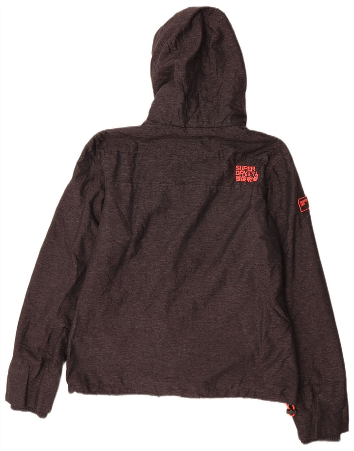 SUPERDRY Chaqueta cortavientos con capucha para mujer, talla 40, color negro