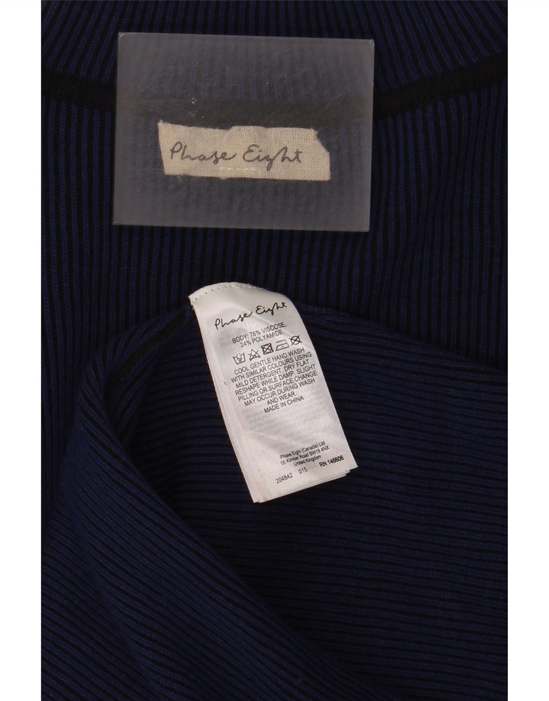 Phase Eight Vestido recto de manga larga para mujer UK 40 Viscosa azul marino mediano