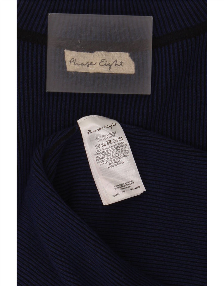 Phase Eight Vestido recto de manga larga para mujer UK 40 Viscosa azul marino mediano