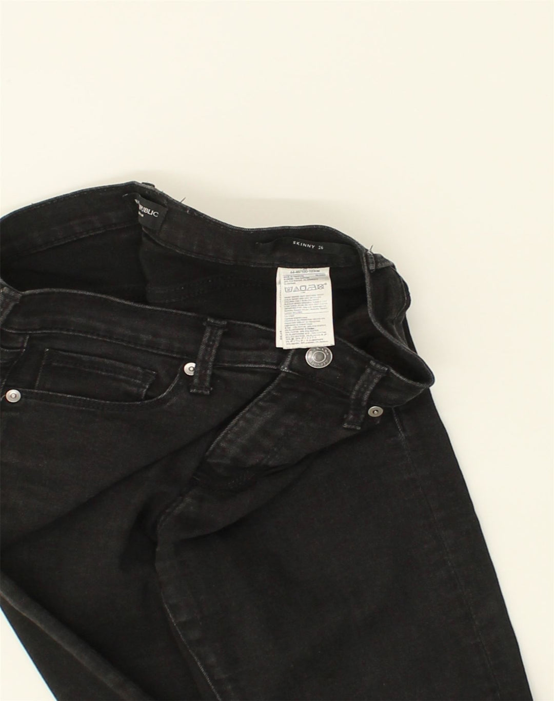 BANANA REPUBLIC Womens Skinny Jeans W26 L27 Black Cotton | Vintage Banana Republic | Thrift | Second-Hand Banana Republic | Used Clothing | Messina Hembry 