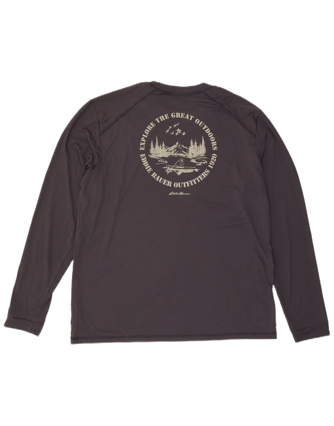 EDDIE BAUER Top gráfico para hombre manga larga XL Poliéster gris