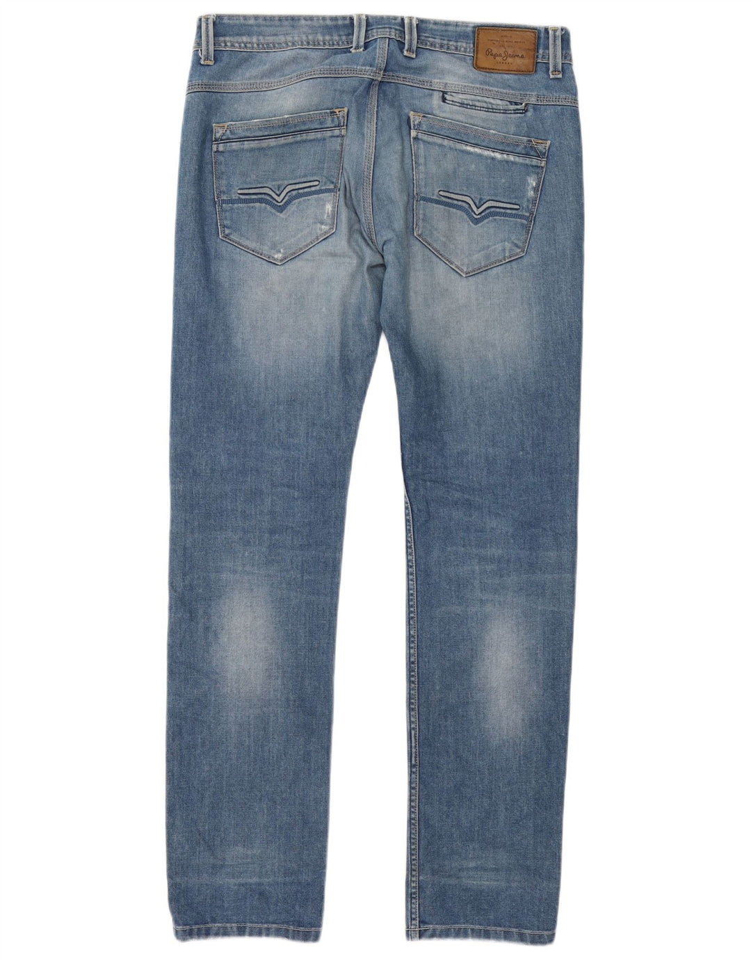 PEPE Jeans Vaqueros ajustados desgastados para mujer W34 L34 Algodón azul