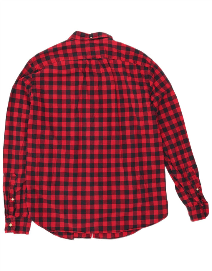 J. CREW Camisa de franela delgada Oxford para hombre, talla grande, cuadros rojos