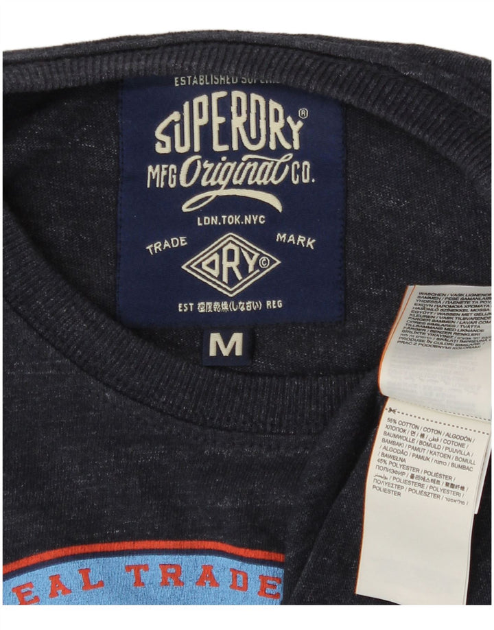 Superdry Camiseta con gráfico gráfico para hombre, parte superior mediana de algodón azul marino