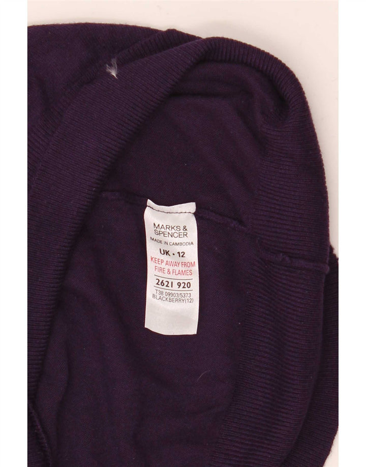 Marks & Spencer Suéter tipo jersey con cuello vuelto para mujer UK 42 Viscosa morada mediana