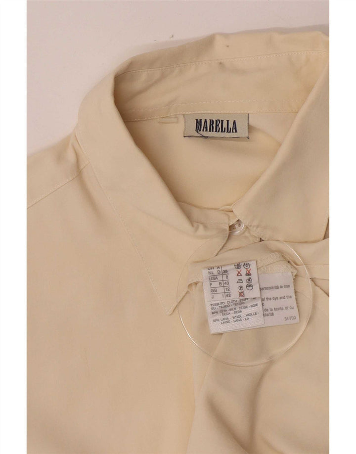 Camisa Marella para mujer Reino Unido 42 Seda beige mediana
