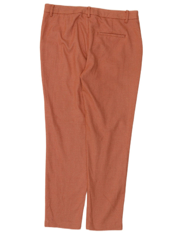 Zara Pantalón chino ajustado para mujer EU 38 Small W28 L28 Naranja Geométrico