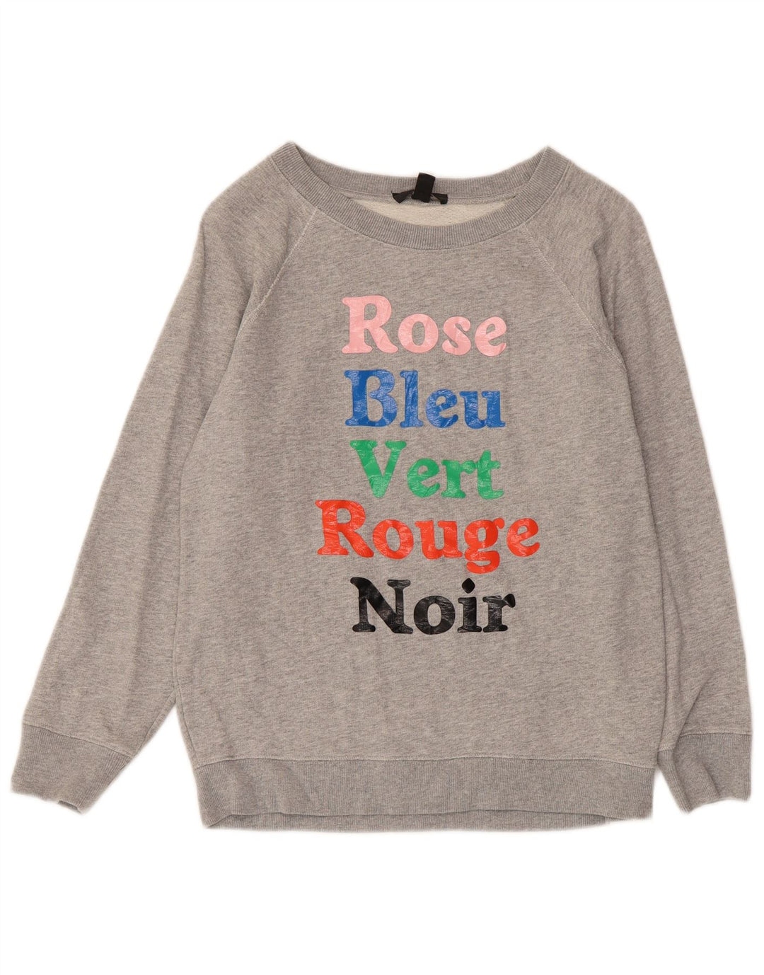 J. CREW Sudadera gráfica para mujer Jumper UK 10 Small Grey Cotton