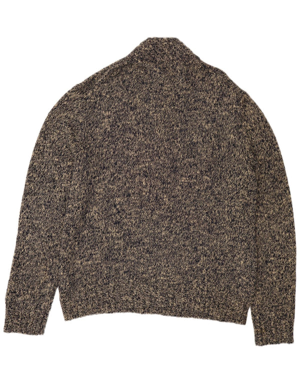 POLO RALPH LAUREN Suéter tipo jersey con cuello y botones para hombre 2XL Algodón moteado gris