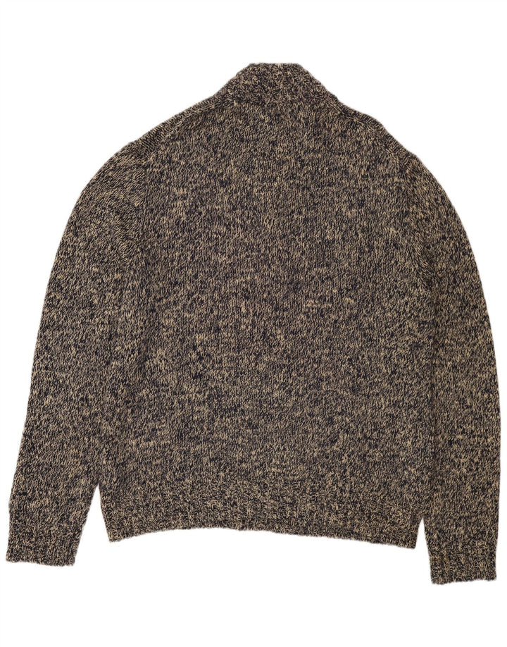 POLO RALPH LAUREN Suéter tipo jersey con cuello y botones para hombre 2XL Algodón moteado gris