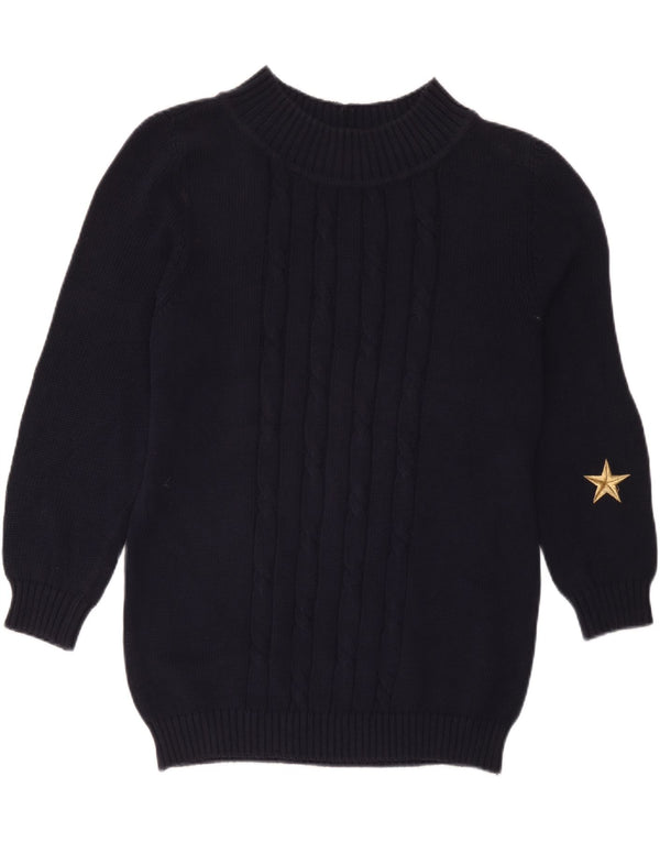 Iceberg Jersey De Cuello Alto Para Mujer IT 42 Medium Azul Marino Algodón