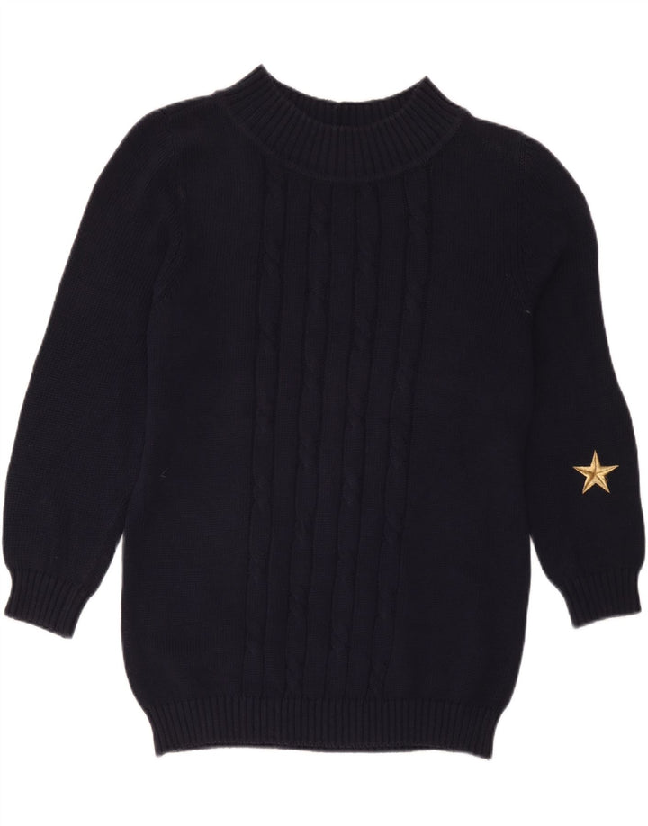 Iceberg Jersey De Cuello Alto Para Mujer IT 42 Medium Azul Marino Algodón