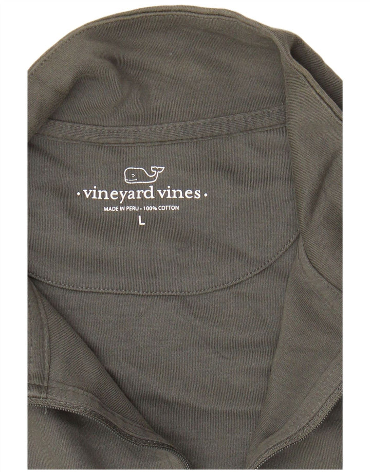 VINEYARD VINES Sudadera con cuello y cremallera para hombre, talla grande, gris