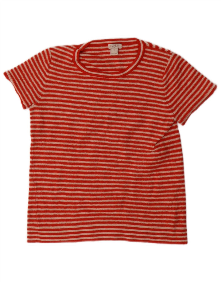 J. CREW Suéter tipo jersey con cuello barco para mujer UK 6 XS Naranja Rayas