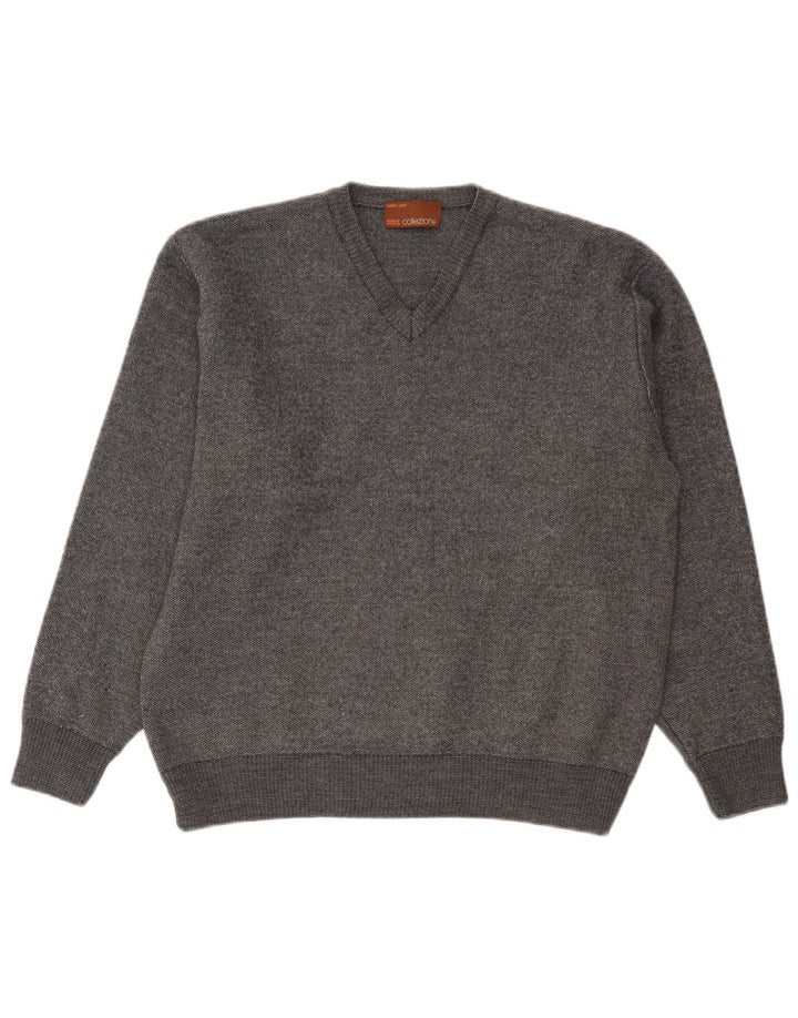 Marks & Spencer Suéter con Cuello en V para Mujer UK 46 Grande Gris Moteado