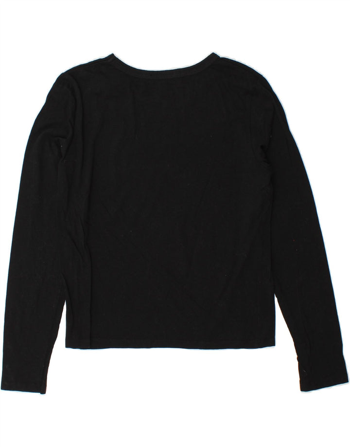 ZARA Womens Top Long Sleeve UK 12 Medium Black Cotton Vintage Zara and Second-Hand Zara from Messina Hembry 