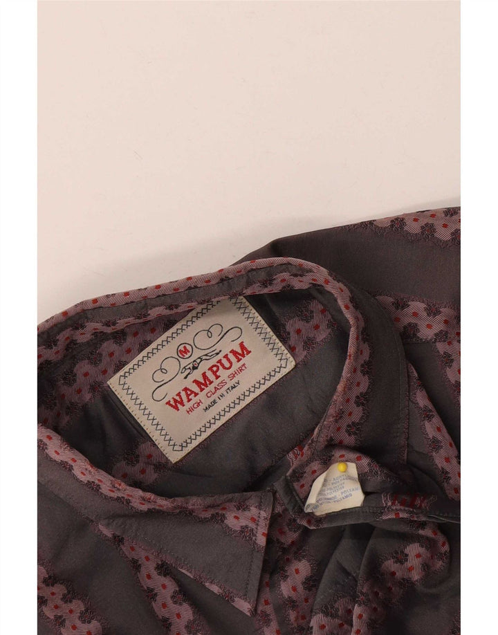 Camisa Wampum Hombre Gris Medio Geométrico Acrílico Clásico