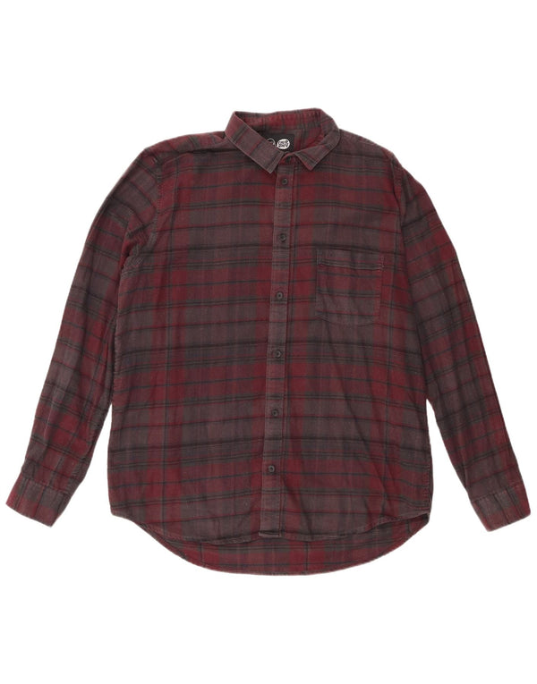 Camisa de franela a cuadros de algodón a cuadros en granate de Cheap Monday