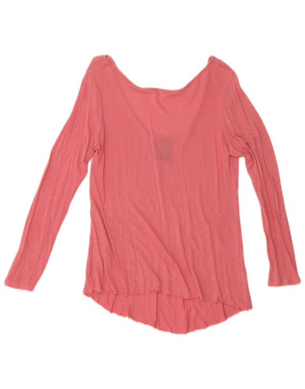 Zara Mujer Crop Top Manga Larga UK 10 Small Rosa