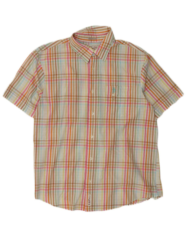 Penguin Hombre Heritage Camisa Slim Fit De Manga Corta XL Cuadros Multicolores