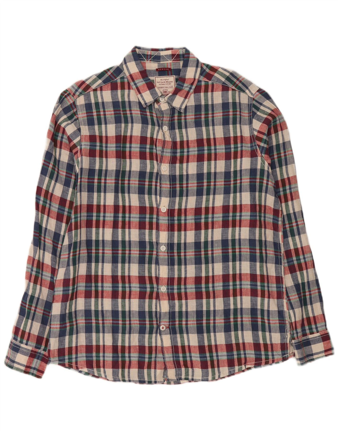 Camisa de hombre Fat Face Medium de lino a cuadros multicolor