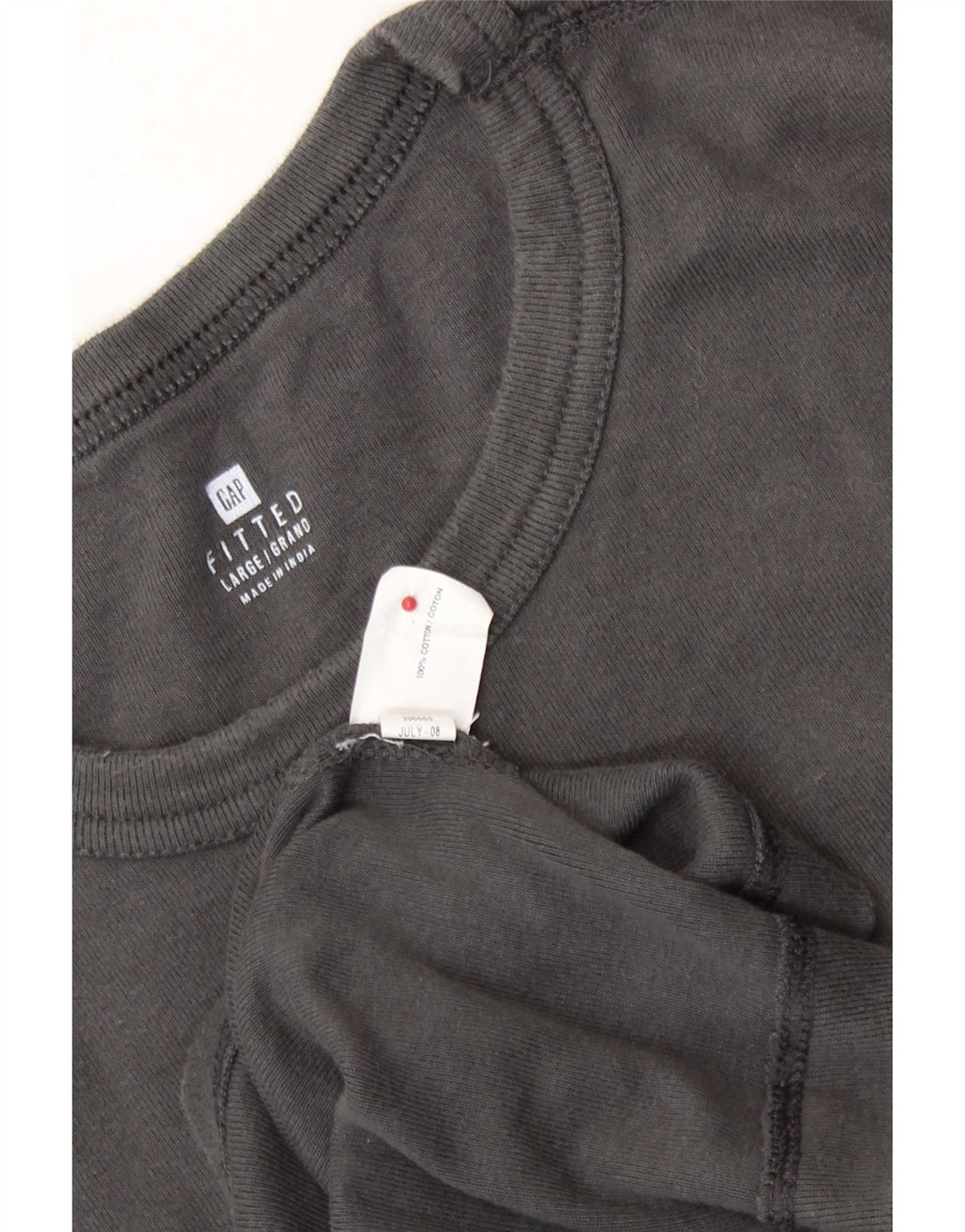 Gap Hombre Entallado Top Manga Larga Algodón Gris Grande