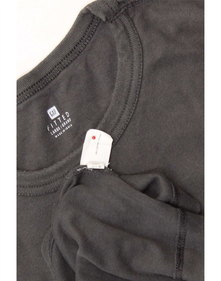 Gap Hombre Entallado Top Manga Larga Algodón Gris Grande