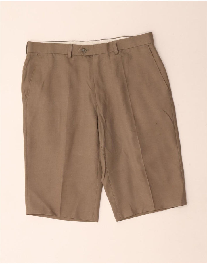 Marks & Spencer Pantalones cortos chinos para hombre W34 Poliéster beige grande