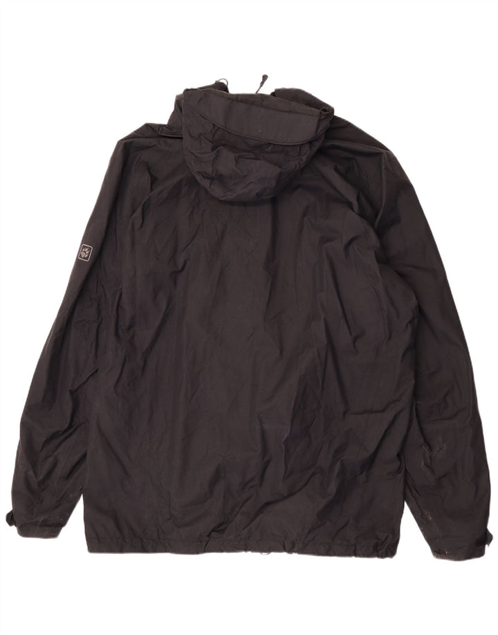 Jack Wolfskin Chaqueta impermeable con capucha para hombre UK 50 3XL Poliamida negra