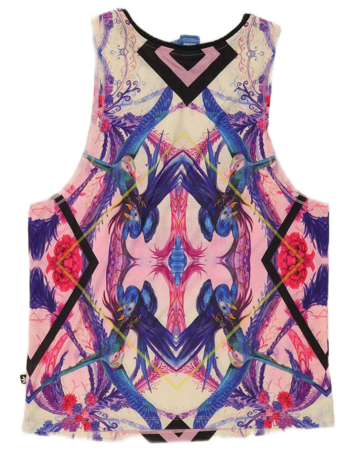 Adidas Mujer Gráfico Chaleco Top UK 8 Pequeño Poliéster Multicolor