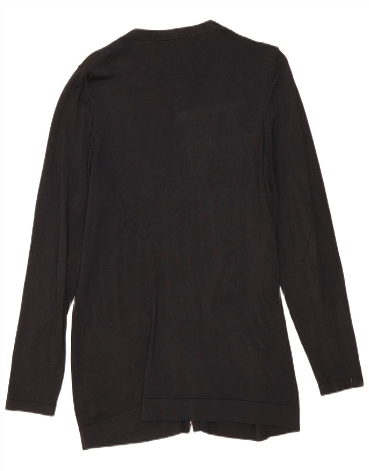 Marks & Spencer Suéter tipo cárdigan con cremallera completa para mujer UK 42 Viscosa negra mediana