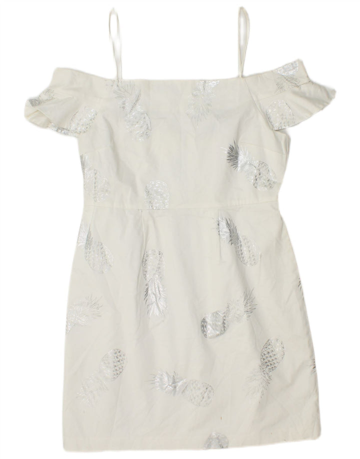 FRENCH CONNECTION Womens Off Shoulder Dress UK 12 Medium  White
