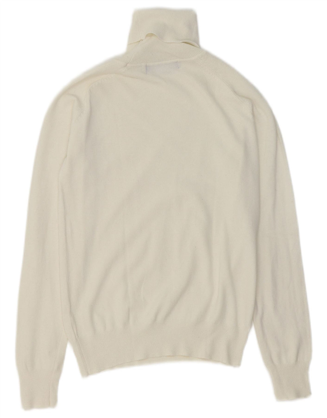 Zara - Jersey con cuello vuelto para mujer, talla 40, talla pequeña, algodón blanco