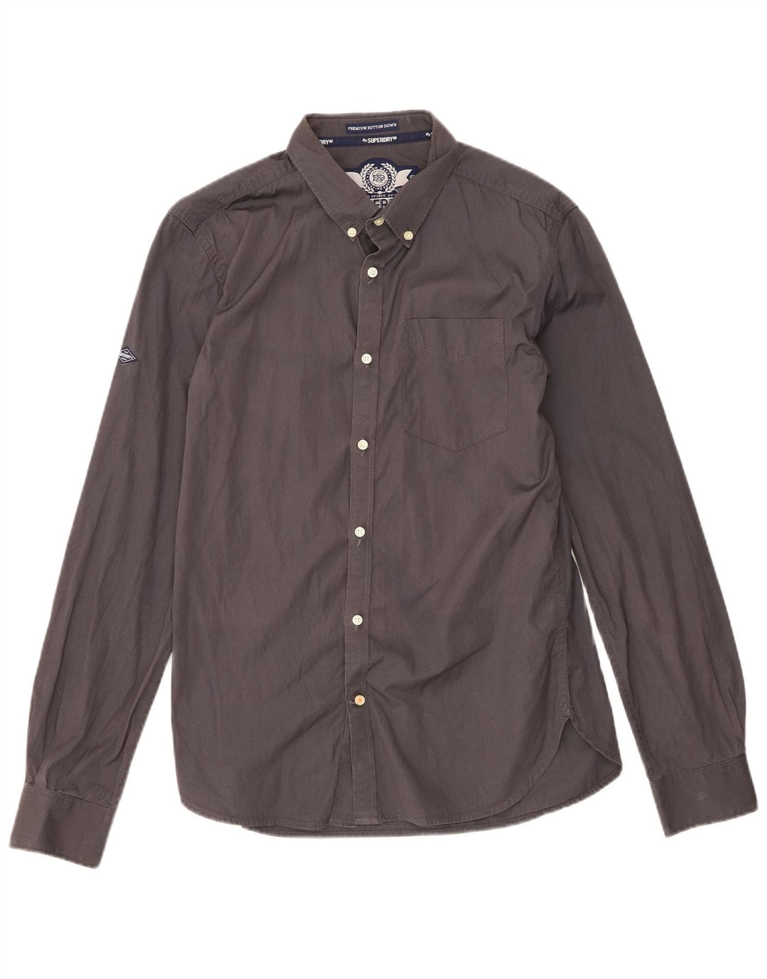 Camisa Superdry Hombre Grande Gris Algodón