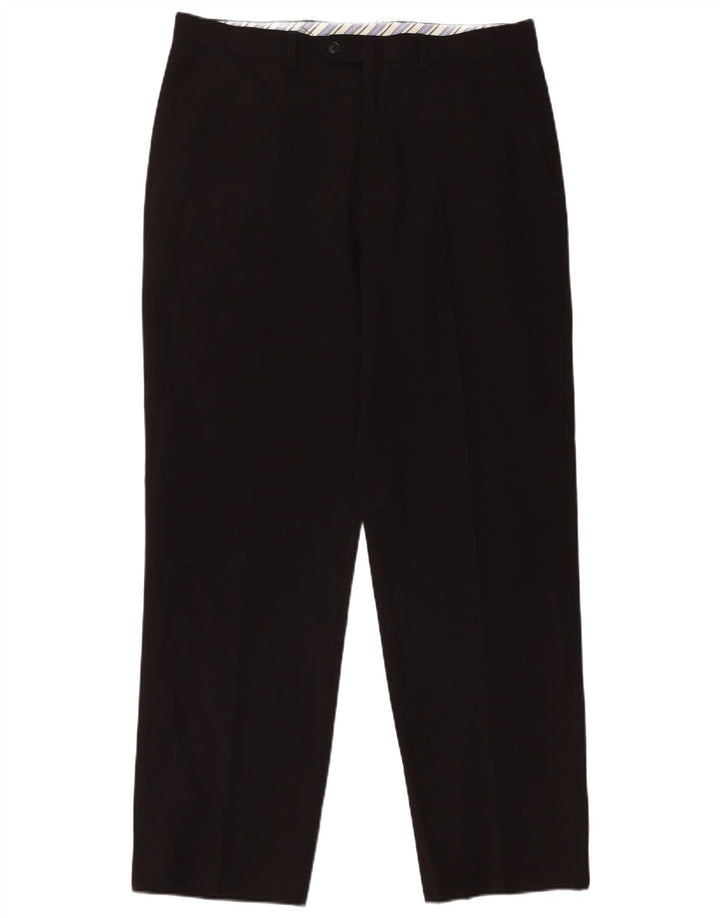 Marks & Spencer Pantalón de traje a medida para hombre W34 L31 Poliéster negro