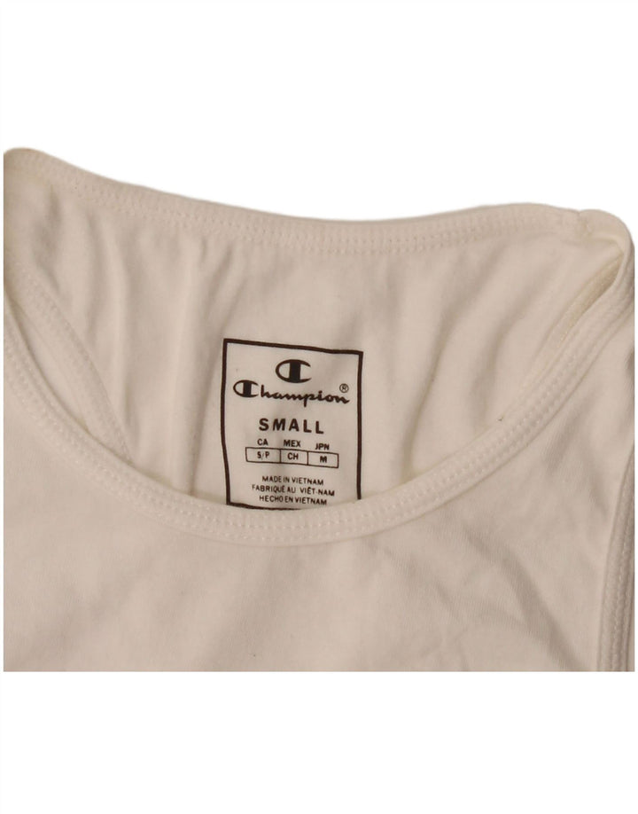 Champion Mujer Gráfico Chaleco Top UK 8 Pequeño Blanco