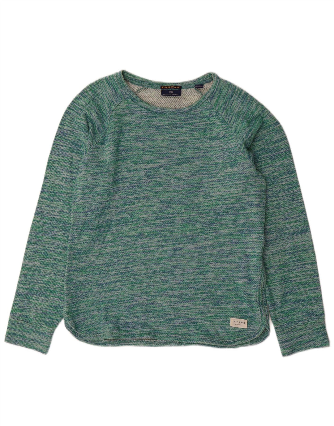 SCOTCH & SODA Suéter tipo jersey con cuello barco para mujer UK 46 Large Green Moteado