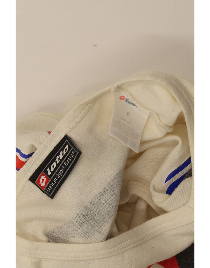 Lotto Hombre Camiseta Sin Mangas Estampada Pequeña De Algodón Blanco Roto