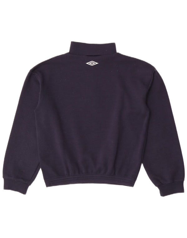 Umbro Hombre Crop Zip Neck Sudadera Jumper Small Azul Marino