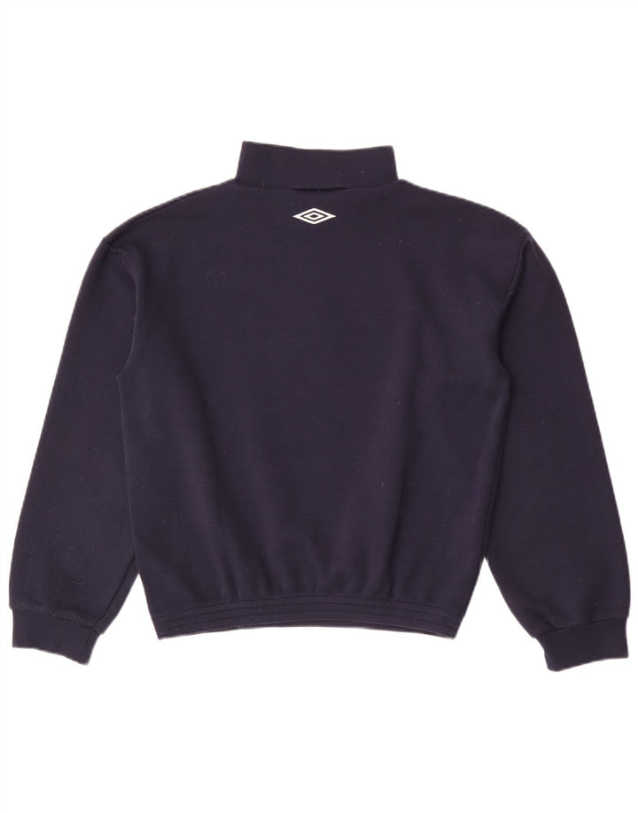 Umbro Hombre Crop Zip Neck Sudadera Jumper Small Azul Marino