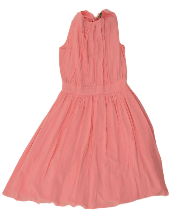 Benetton Vestido Halter Mujer UK 40 Small Viscosa Rosa